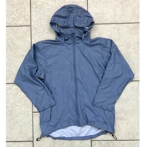 Helly Hanson Rain Jacket Women's Medium Zip Up Coat Hooded Light Blue Outdoors